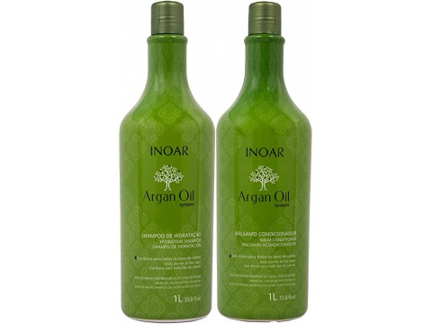 Inoar Argan Oil Duo Kit Sausų-pažeistų plaukų rinkinys 2x1l